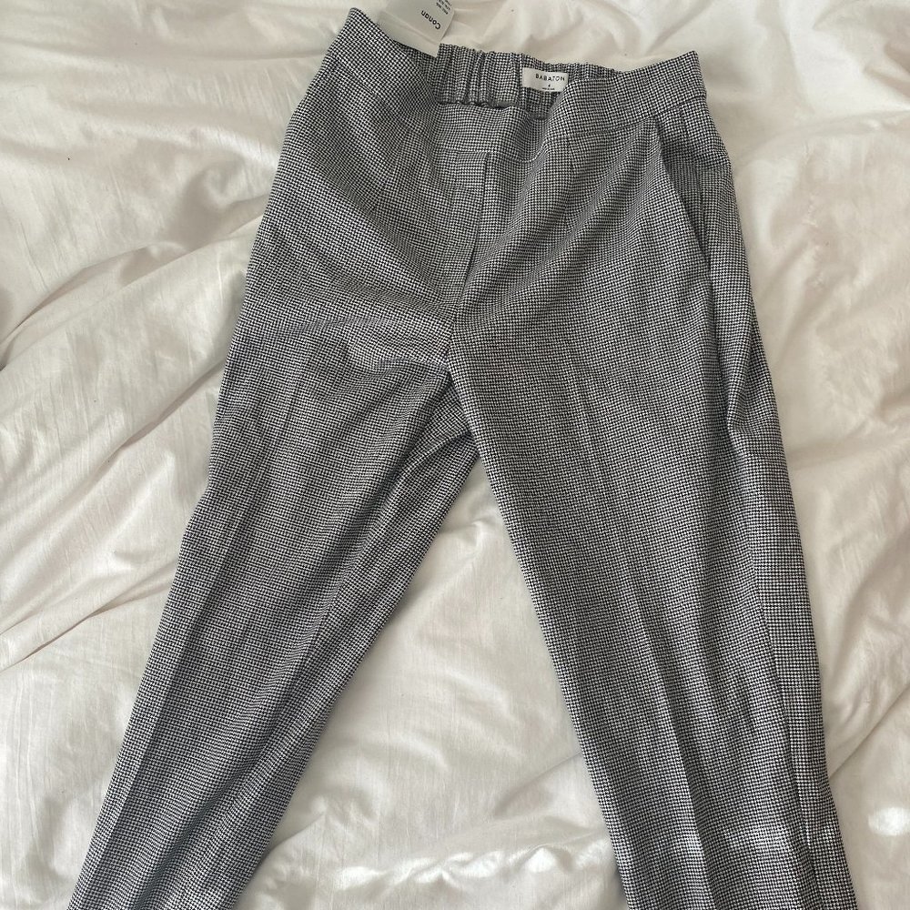 Aritzia Babaton Conan Pant, Size 6, Black/Mini Houndstooth